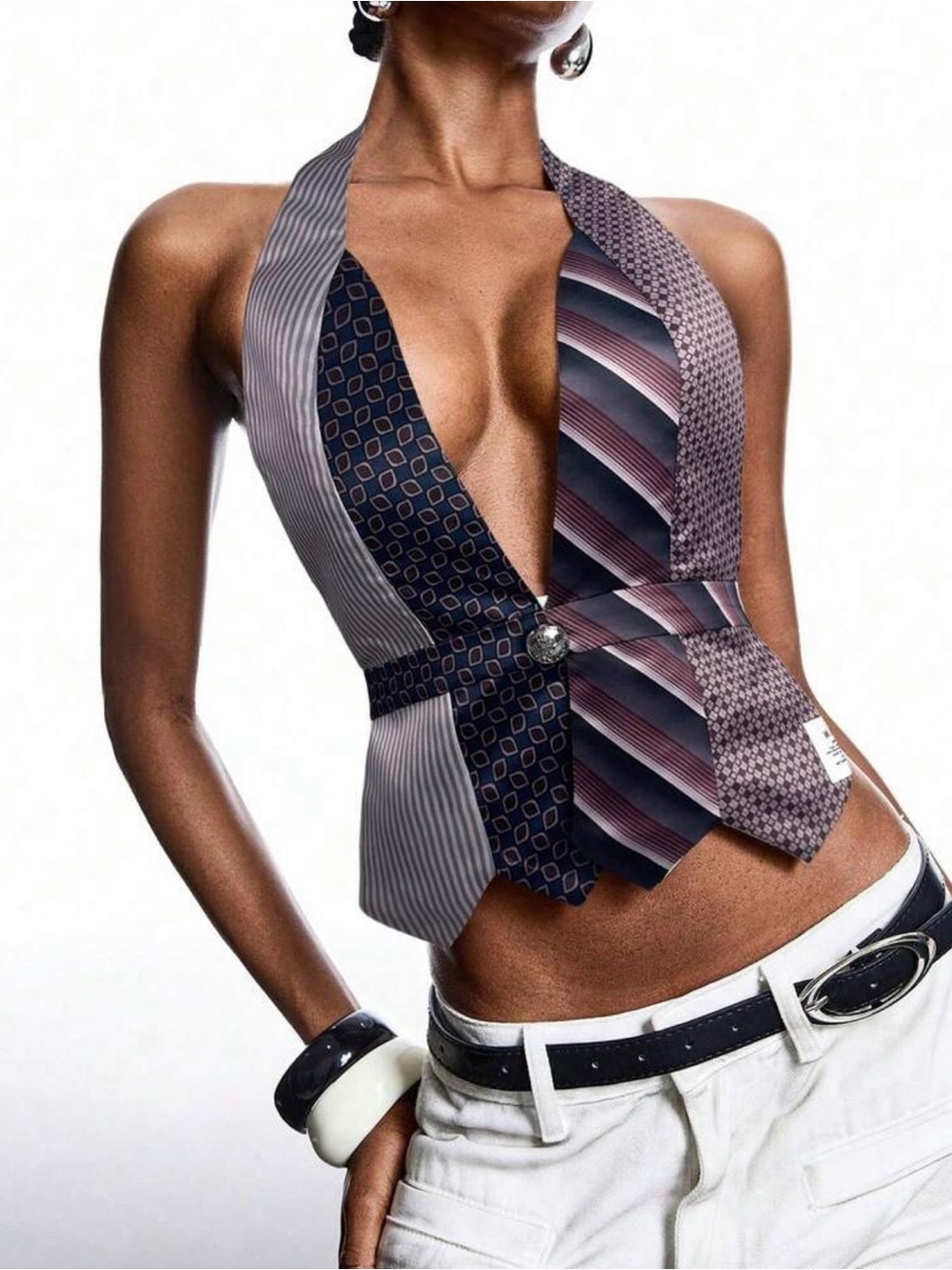 Women’s Multicolor Halter Neckties Vest Top